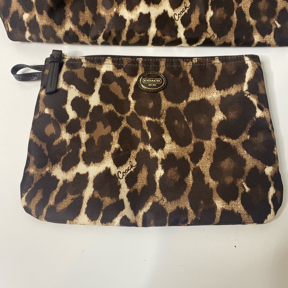 Authentic Cheetah/Leopard Coach tote/Shoulder bag W/Detachable Makeup Bag - Picture 13 of 15